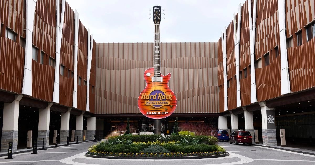 A view of the exterior of Hard Rock Hotel & Casino in Atlantic City.
