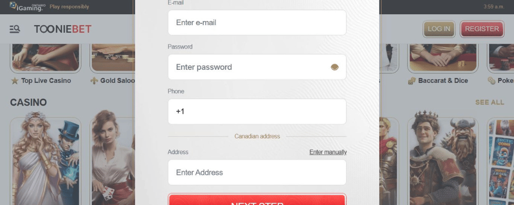 ToonieBet Casino Ontario Sign Up