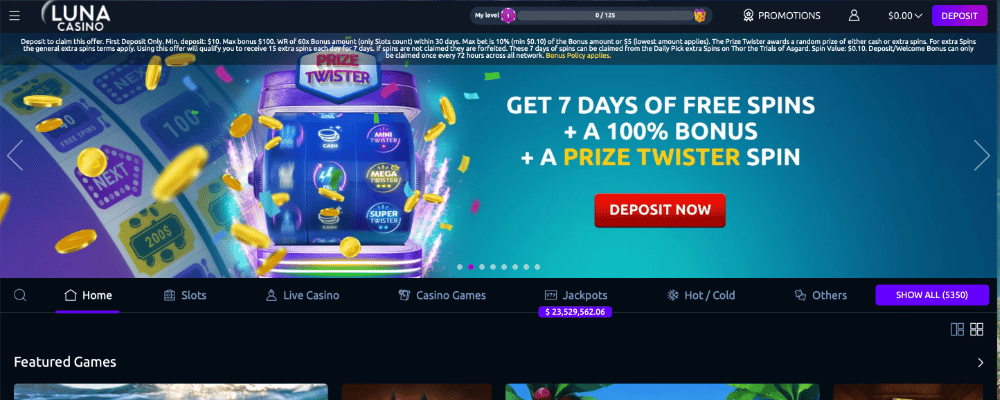 Using the Luna Casino Website