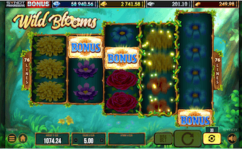 Screenshot della slot Wild Blooms di SYNOT Games