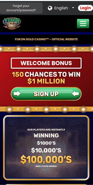 Yukon Gold Mobile Site