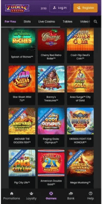 Zodiac Casino Mobile App_Site