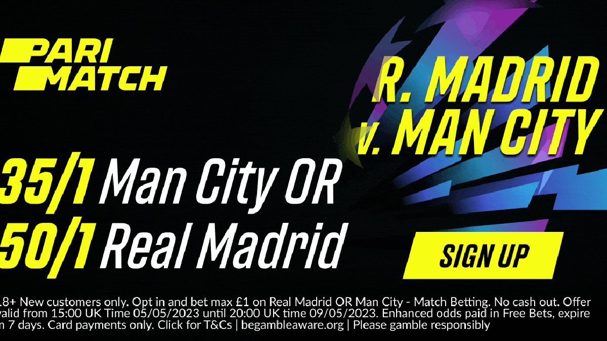 Real Madrid vs Man City Odds - Back Real Madrid at 50/1 or Manchester City at 35/1 with Parimatch Real Madrid vs Man City Odds - Back Real Madrid at 50/1 or Manchester City at 35/1 with Parimatch