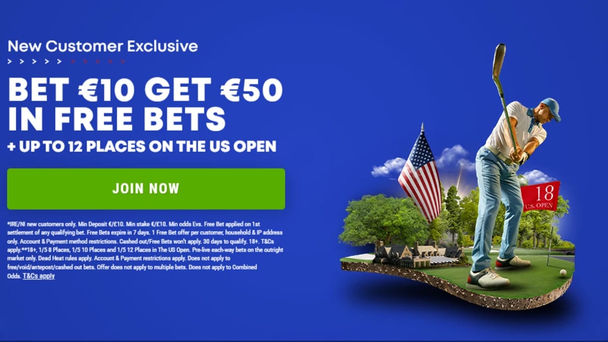 US Open Betting Offer: Bet €10 On Golf Major & Get €50 Free Bets + 12 Places US Open Betting Offer: Bet €10 On Golf Major & Get €50 Free Bets + 12 Places