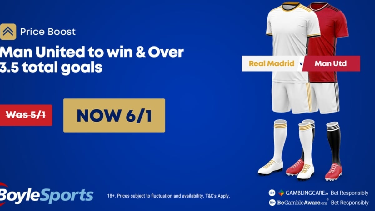 Man Utd v Real Madrid Betting Offer: Get £20 In Free Bets From BoyleSports Man Utd v Real Madrid Betting Offer: Get £20 In Free Bets From BoyleSports