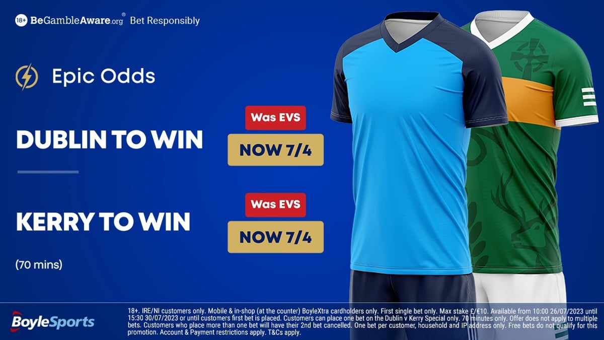 GAA Betting Offer: Bet €10 Get €50 in Free Bets + Enhanced Odds for Dublin vs Kerry GAA Betting Offer: Bet €10 Get €50 in Free Bets + Enhanced Odds for Dublin vs Kerry