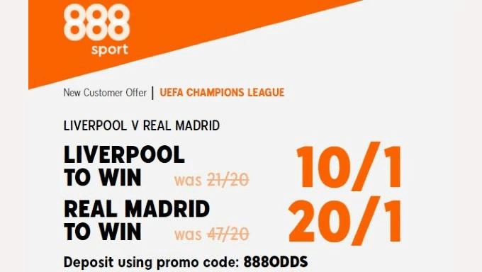 Champions League Final Betting Offer: 888 Price Boost Liverpool & Real Madrid Champions League Final Betting Offer: 888 Price Boost Liverpool & Real Madrid