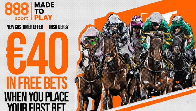 Claim €40 Free Bets on the Irish Derby with 888sport Claim €40 Free Bets on the Irish Derby with 888sport