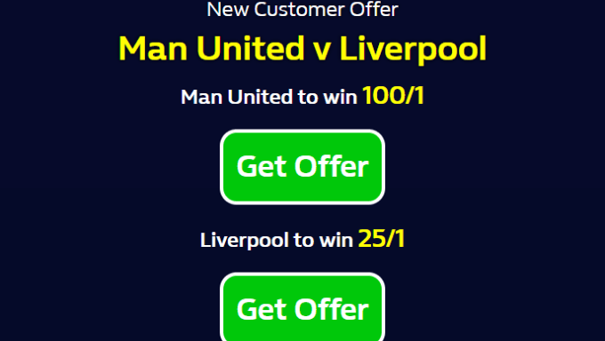 Manchester United vs Liverpool Odds: William Hill Offering home win at 100/1 or away win at 25/1 Manchester United vs Liverpool Odds: William Hill Offering home win at 100/1 or away win at 25/1