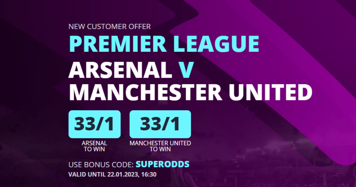 Arsenal vs Man Utd Odds: Back Either Team to Win at 33/1 with Novibet Arsenal vs Man Utd Odds: Back Either Team to Win at 33/1 with Novibet