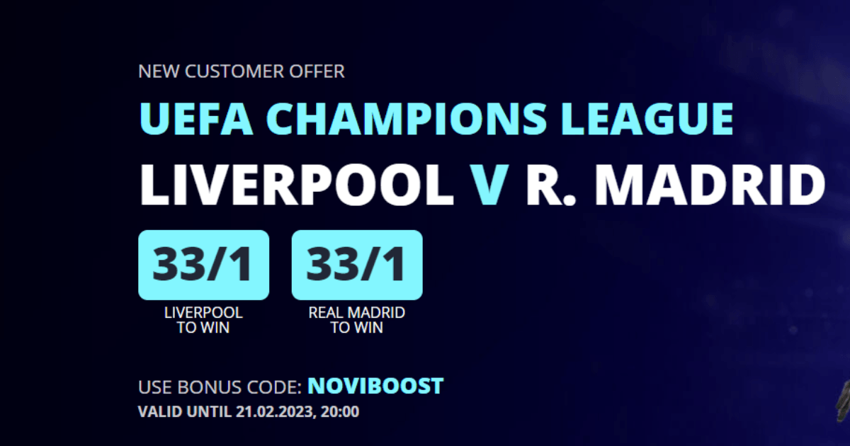 Liverpool vs Real Madrid Odds: Back Either Team at 33/1 to Win Tuesday's Clash with Novibet Liverpool vs Real Madrid Odds: Back Either Team at 33/1 to Win Tuesday's Clash with Novibet