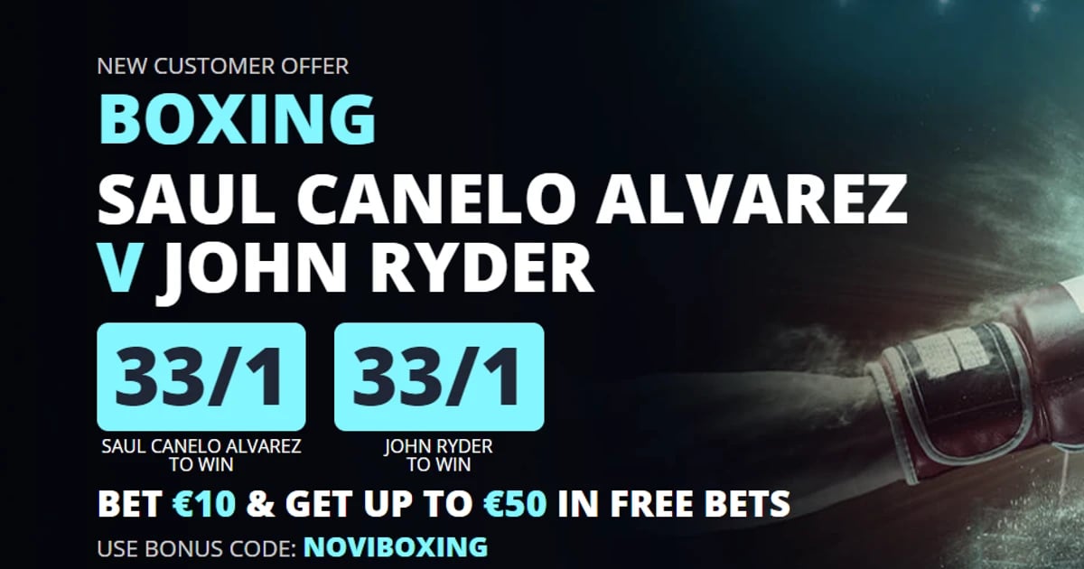 Canelo vs Ryder Betting: Get 33/1 Odds On Saul Alvarez To Beat John Ryder with Novibet Canelo vs Ryder Betting: Get 33/1 Odds On Saul Alvarez To Beat John Ryder with Novibet