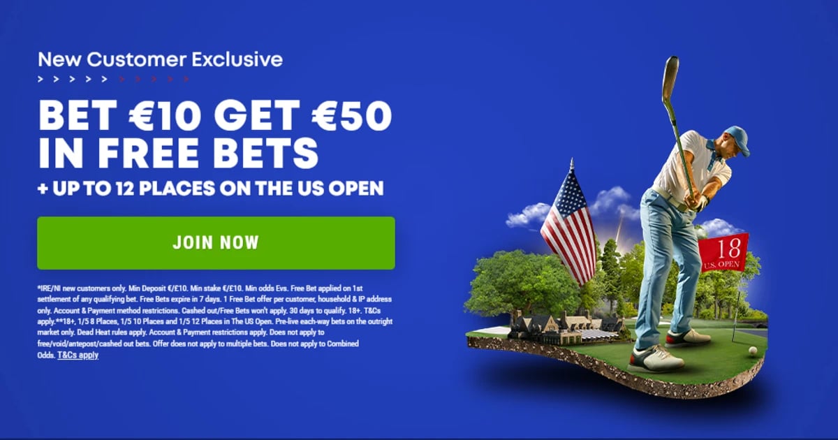US Open Betting Offer: Bet €10 On Golf Major & Get €50 Free Bets + 12 Places US Open Betting Offer: Bet €10 On Golf Major & Get €50 Free Bets + 12 Places