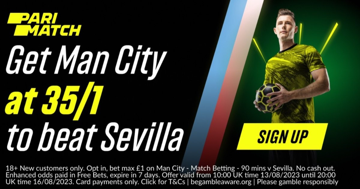 UEFA Super Cup Betting Offer: 35/1 For Manchester City To Beat Sevilla UEFA Super Cup Betting Offer: 35/1 For Manchester City To Beat Sevilla