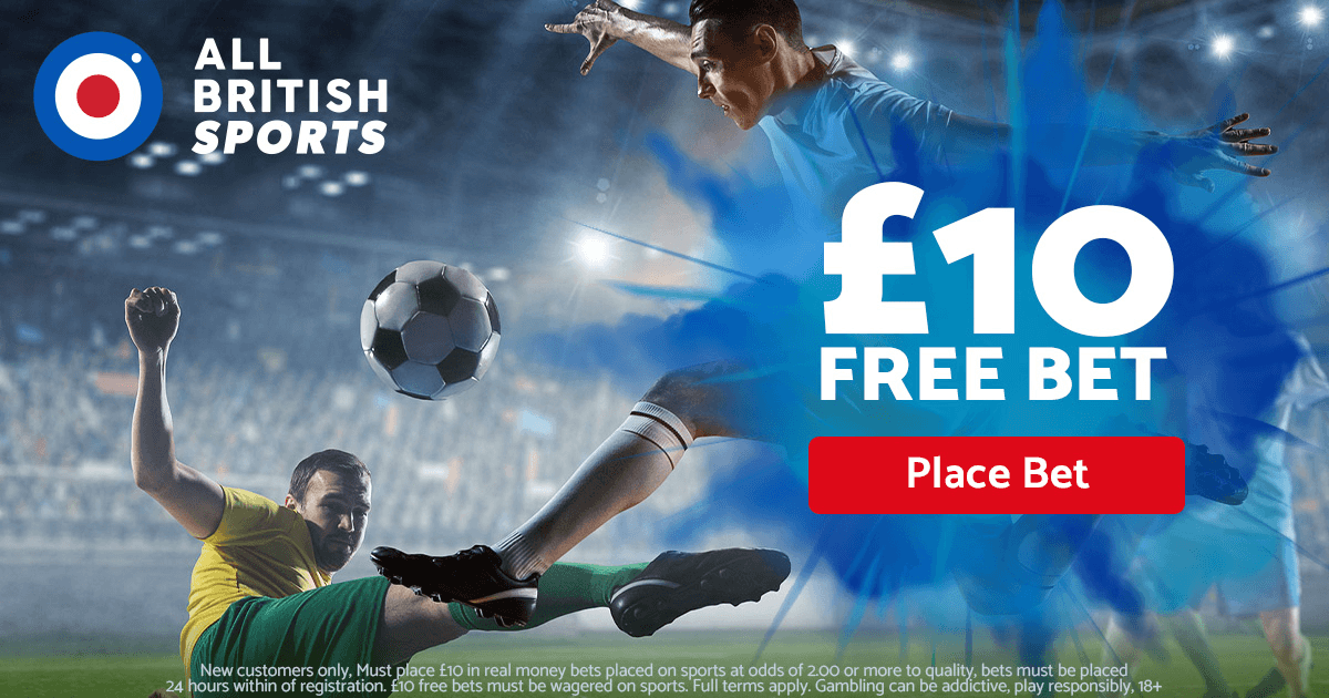 All British Sports Welcome Offer: Bet £10 And Get A £10 Free Bet All British Sports Welcome Offer: Bet £10 And Get A £10 Free Bet
