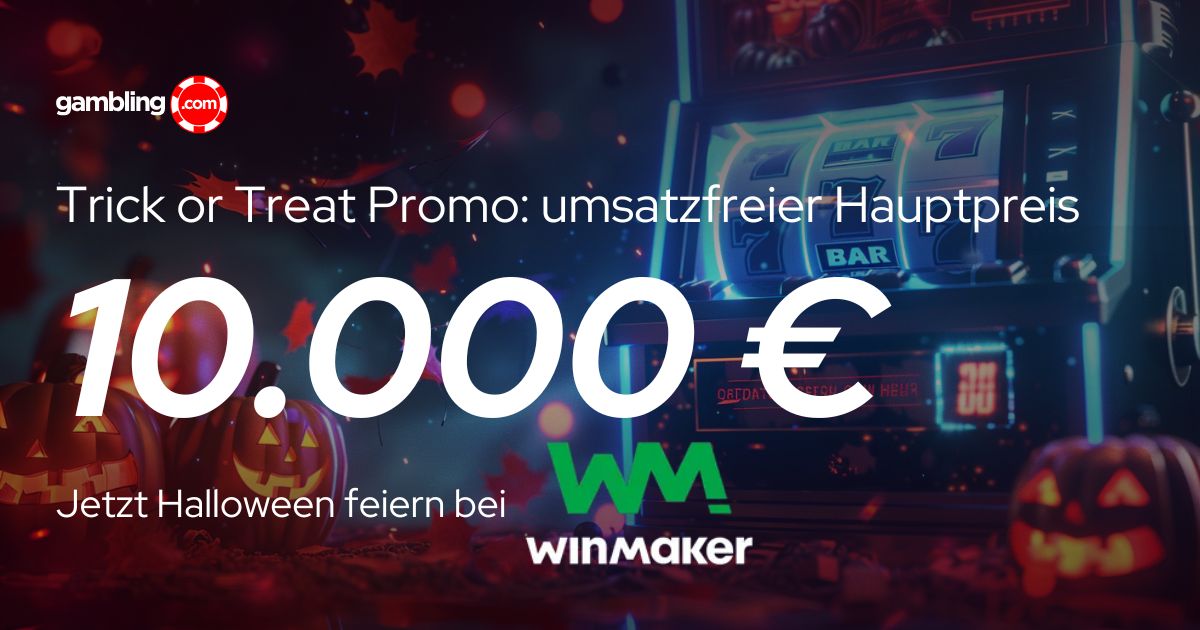 Halloween bei Winmaker: Trick or Treat Promo mit 10.000 € umsatzfreiem Hauptpreis Winmaker Trick or Treat Promo - 10.000 €