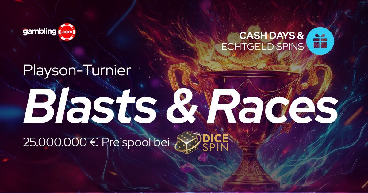 DiceSpin: 25 Millionen € Preispool bei Blasts & Races DiceSpin: 25 Millionen € Preispool bei Blasts & Races