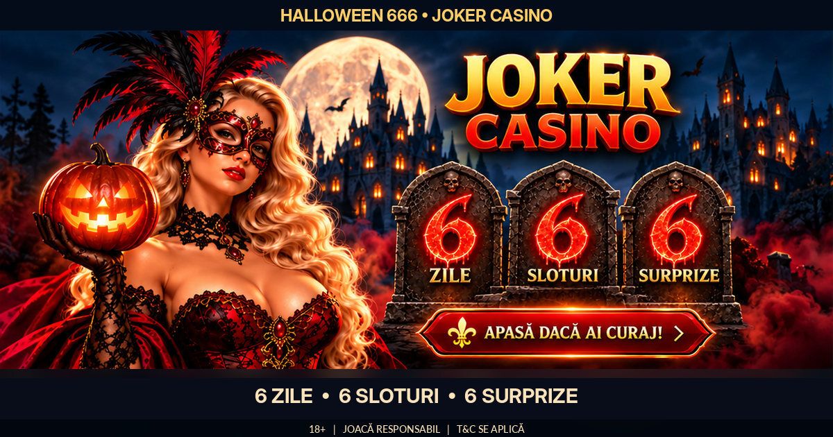 Halloween 666 la Joker Casino: 6 zile, 6 sloturi și 6 surprize până pe 31 octombrie Halloween 666 la Joker Casino: 6 zile, 6 sloturi și 6 surprize până pe 31 octombrie