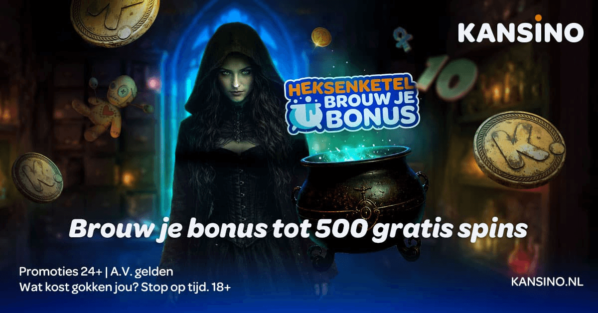 Kansino Heksenketel: dagelijks nieuwe Halloween-promoties met tot 500 gratis spins Kansino Heksenketel: dagelijks nieuwe Halloween-promoties met tot 500 gratis spins