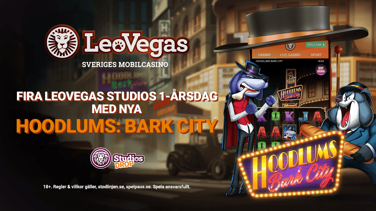 LeoVegas Studios firar 1 år – exklusiv lansering av Hoodlums: Bark City LeoVegas Studios firar 1 år – exklusiv lansering av Hoodlums: Bark City