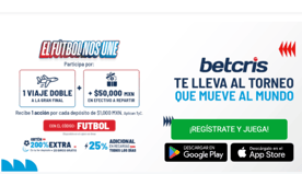 Imagen del bono Betcris apuestas Mexico vs Sudáfrica