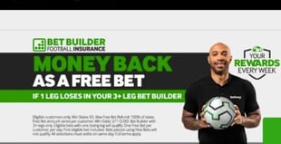 Betway brand ambassador holding a football promoting Bet Builder Football Insurance money back as a free bet offer