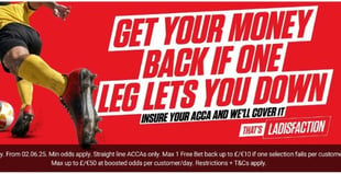 Ladbrokes acca insurance promotion offering money back if one leg lets you down