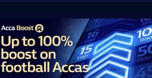 William Hill Acca Boost promotion offering up to 100% boost on football accumulators with 15 and 16 leg options