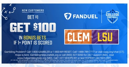 FanDuel College Football Promo: Bet $1, Get $100 in Bonus Bets for Clemson vs. LSU