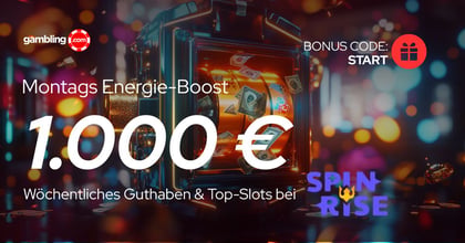 Wöchentlicher Reload-Bonus bei Spinrise: Bis zu 1.000 € jeden Montag sichern