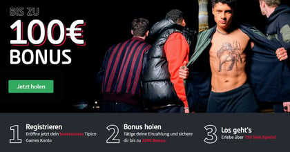 Tipico Willkommensbonus Promo: bis zu 100 € und 100 No Deposit Freispiele