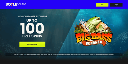 BoyleSports Casino Welcome Bonus: Get Up to 100 Free Spins