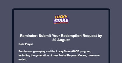 LuckyStake Sweepstakes Casino Shuts Down, Sets August 20 Redemption Deadline