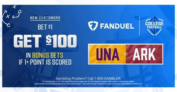 FanDuel Arkansas Promo Code: Bet $1, Get $100 in Bonus Bets for Arkansas vs. North Alabama
