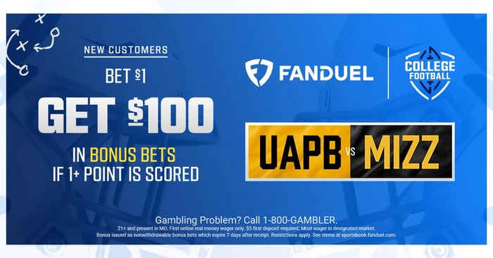 FanDuel Missouri Promo Code: Bet $1, Get $100 in Bonus Bets for Arkansas-Pine Bluff vs. Missouri