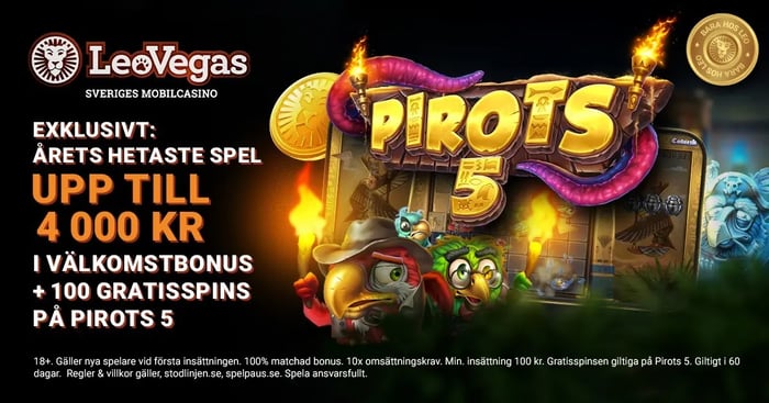 LeoVegas lanserar Pirots 5 – ELK Studios egyptiska äventyrsslot med 10 000x maxvinst