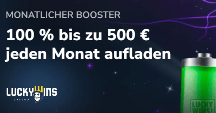 Lucky Wins Promo: Monatlicher Booster für 500 € Bonus