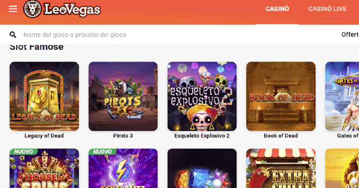 LeoVegas Slot: le Migliori e le Novità da Giocare con Bonus
