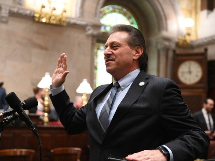 New York State Senator Joseph P. Addabbo Jr. speaking on the New York State Senate floor