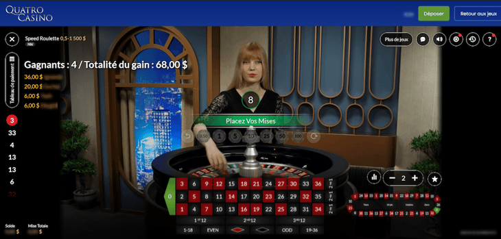 Quatro Casino jeu favori