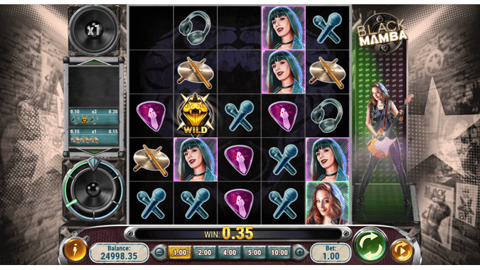 Screenshot della slot Black Mamba, esclusiva Netwin