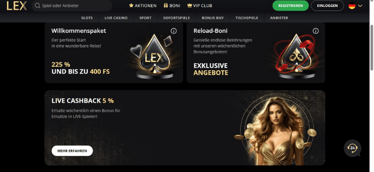 Review: Lex Casino Bonus für Spieler aus Deutschland