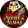 Noche de Almas logo featuring sugar skull face painted figures with Day of the Dead themed decorative text